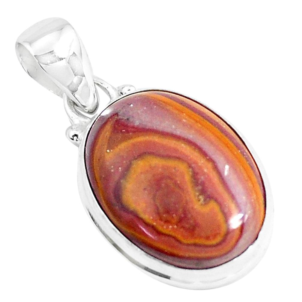 14.23cts natural heckonite rainbow 925 sterling silver pendant jewelry p49344