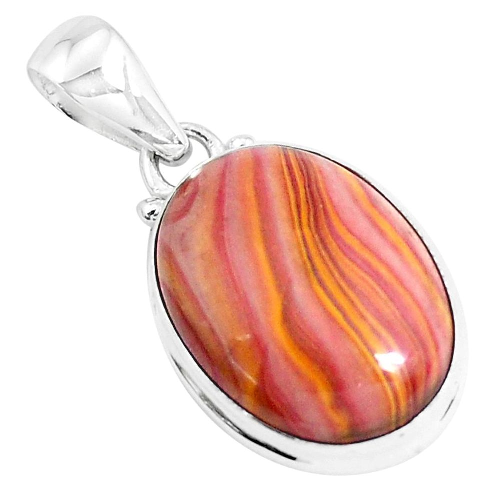 14.18cts natural heckonite rainbow 925 sterling silver pendant jewelry p49347