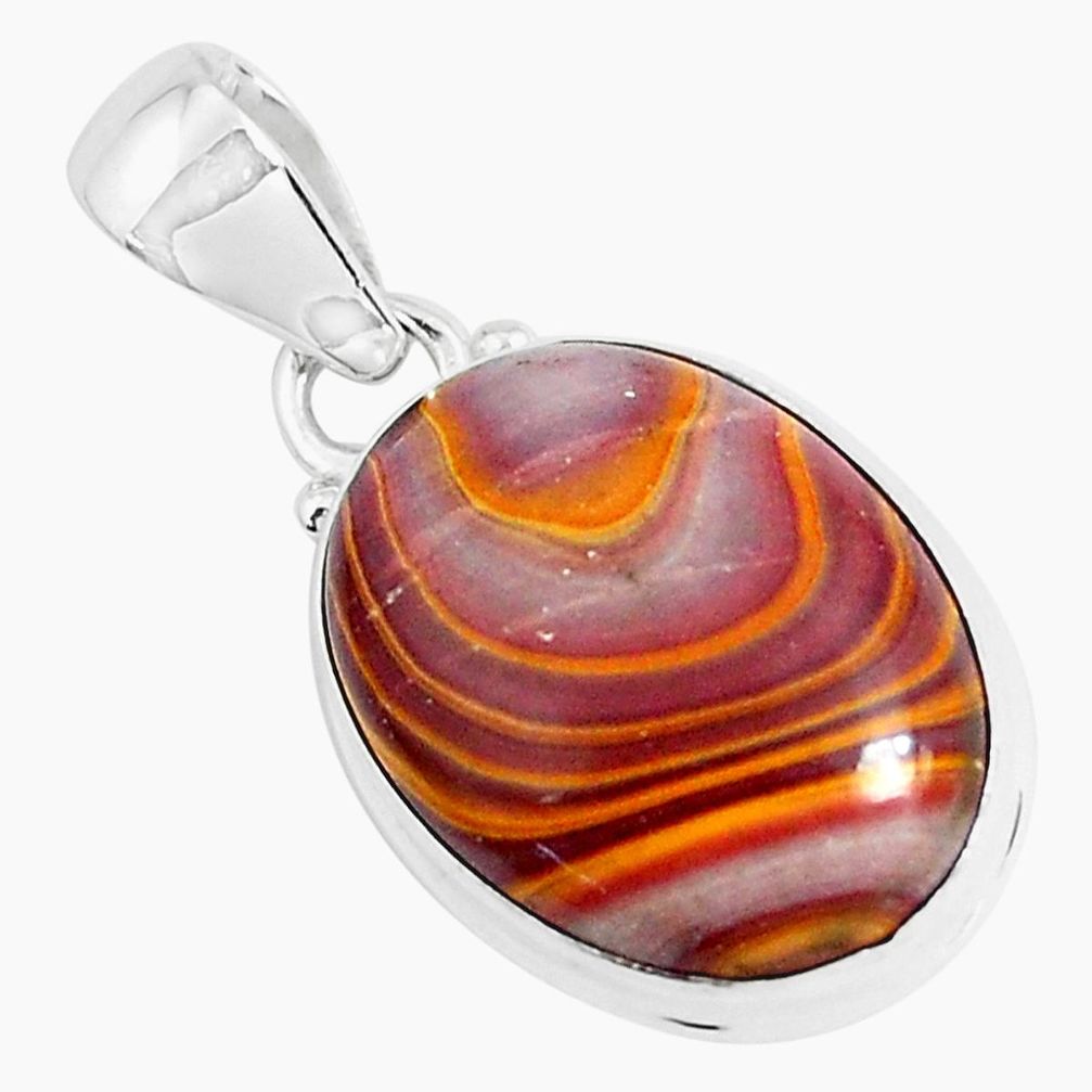 13.70cts natural heckonite rainbow 925 sterling silver pendant jewelry p49352