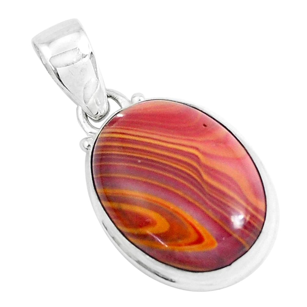 14.72cts natural heckonite rainbow 925 sterling silver pendant jewelry p49353