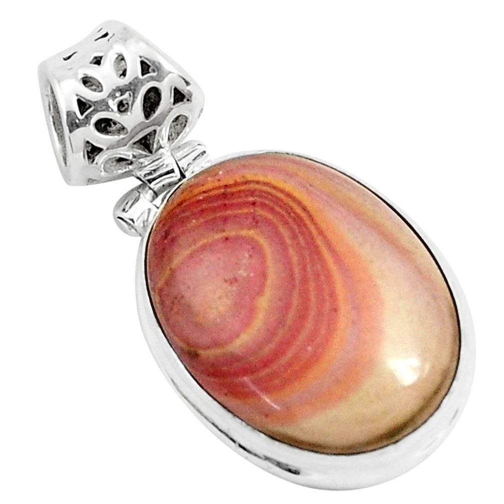 16.20cts natural heckonite rainbow 925 sterling silver pendant jewelry p49368