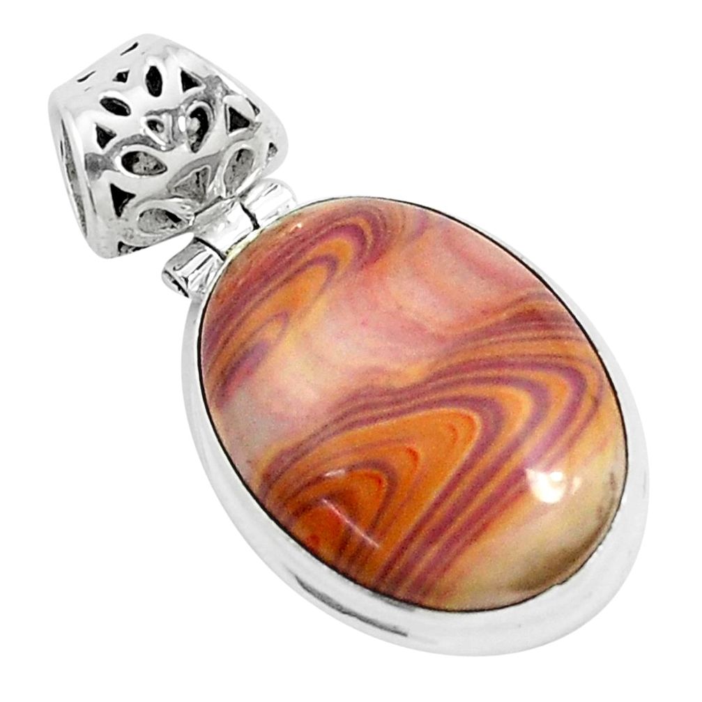 13.15cts natural heckonite rainbow 925 sterling silver pendant jewelry p49371