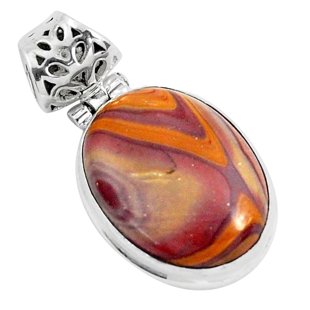 16.18cts natural heckonite rainbow 925 sterling silver pendant jewelry p49376