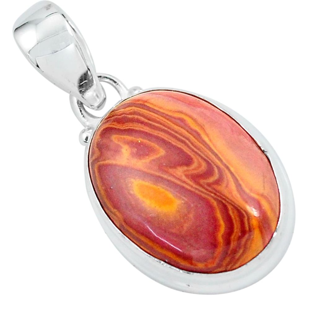 14.23cts natural heckonite rainbow 925 sterling silver pendant jewelry p59452
