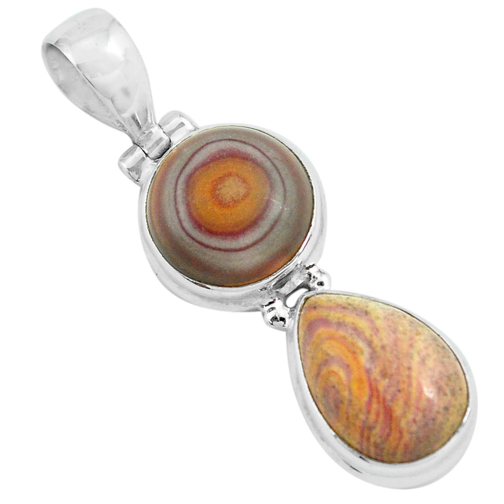 12.36cts natural heckonite rainbow 925 sterling silver pendant jewelry p67641