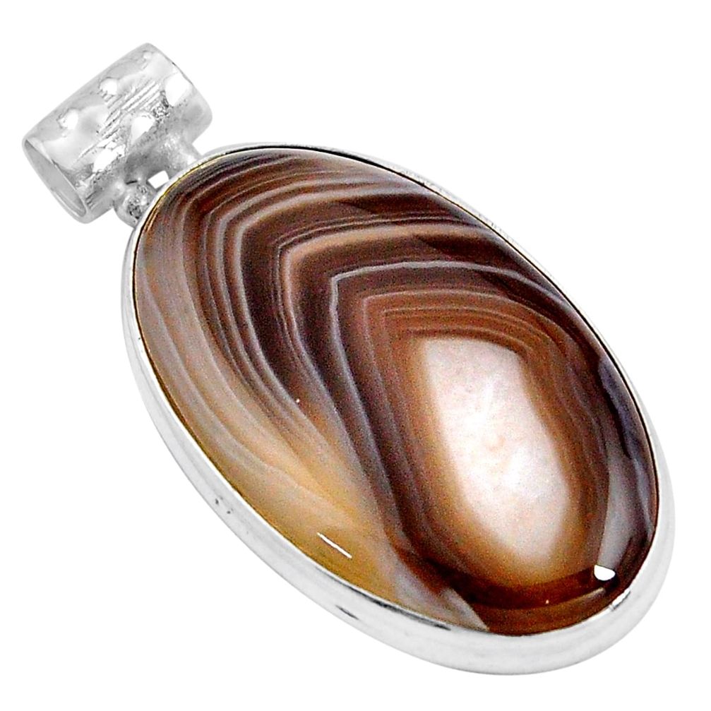 24.38cts natural honey botswana agate 925 sterling silver pendant jewelry p90445