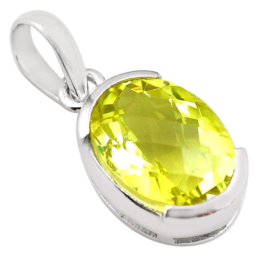 5.92cts natural lemon topaz 925 sterling silver pendant jewelry p83936