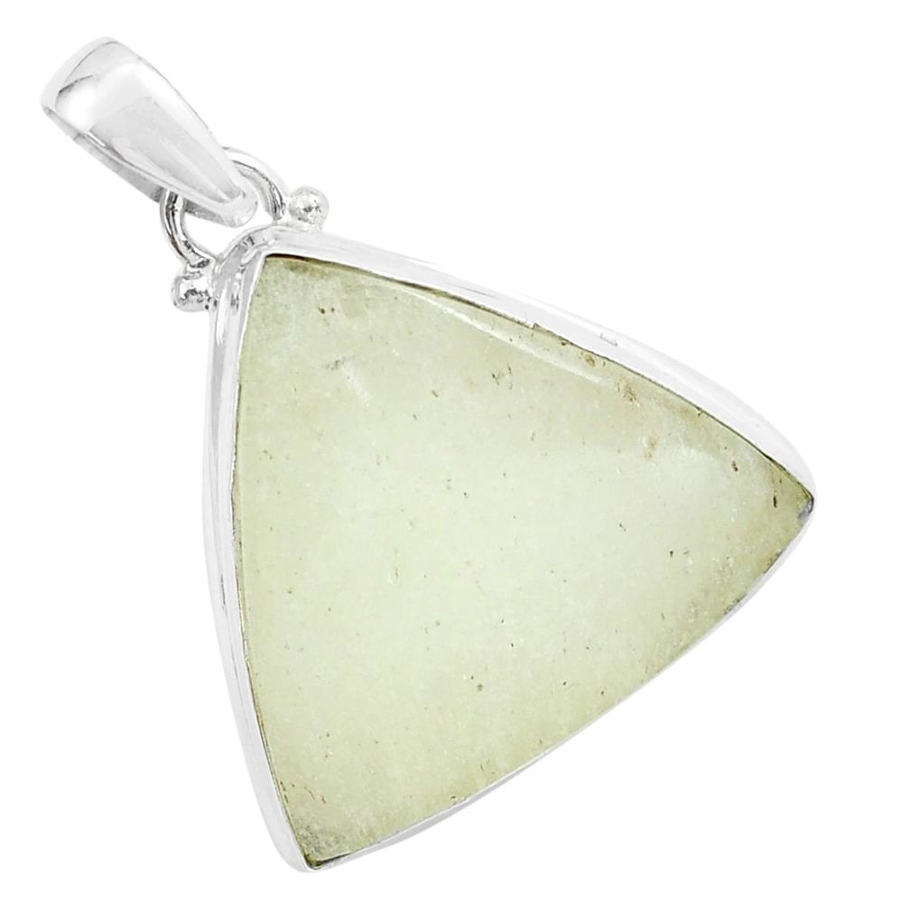 18.15cts natural libyan desert glass (gold tektite) 925 silver pendant p58568