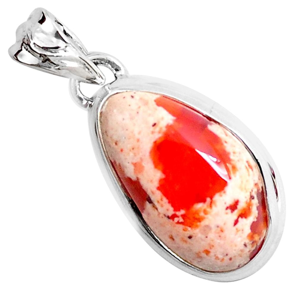 11.57cts natural multicolor mexican fire opal 925 sterling silver pendant p46778