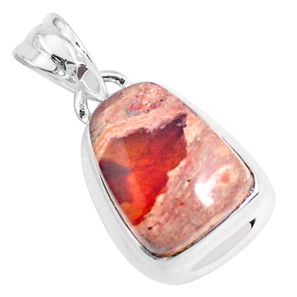 11.57cts natural multicolor mexican fire opal 925 sterling silver pendant p46809