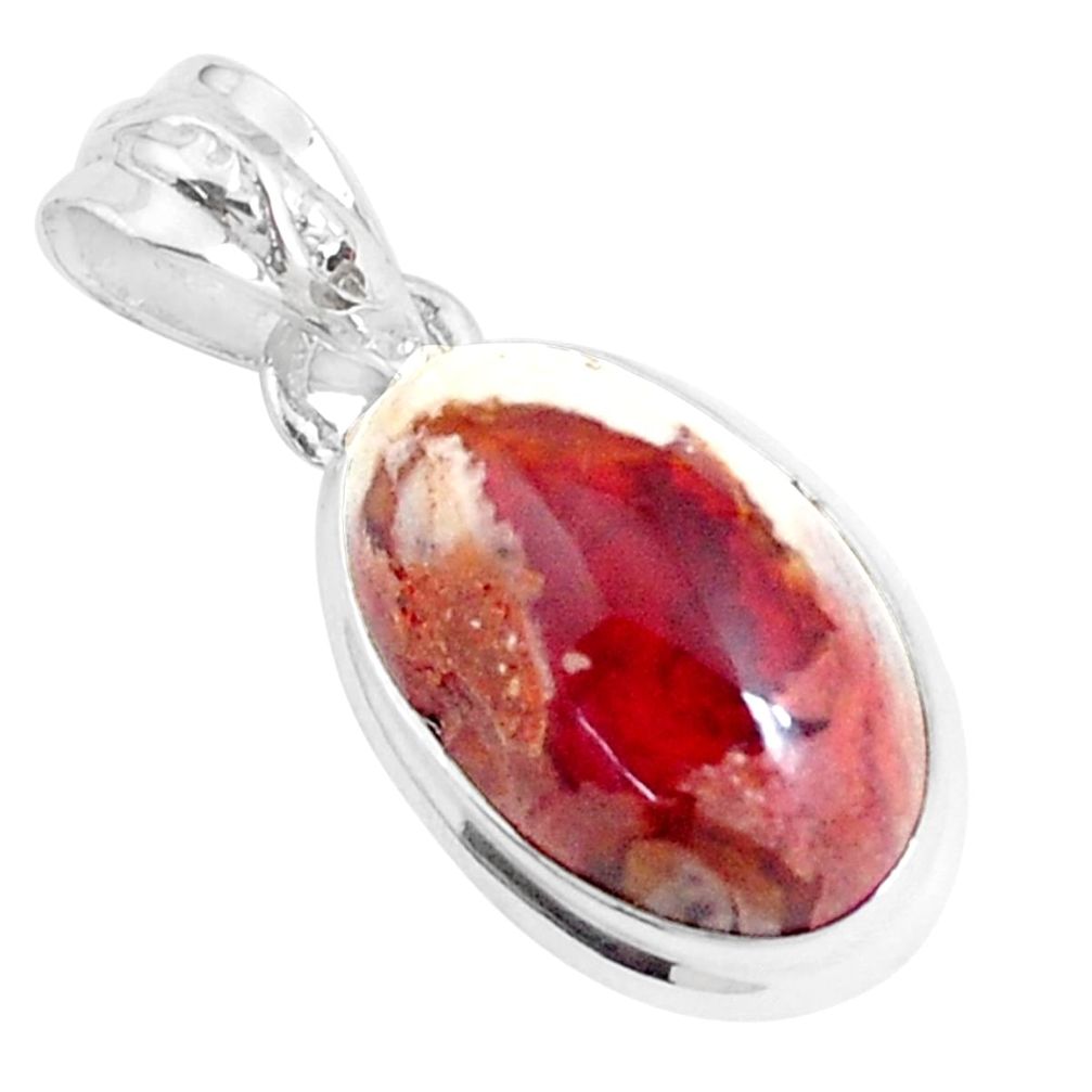 11.74cts natural multicolor mexican fire opal 925 sterling silver pendant p46811