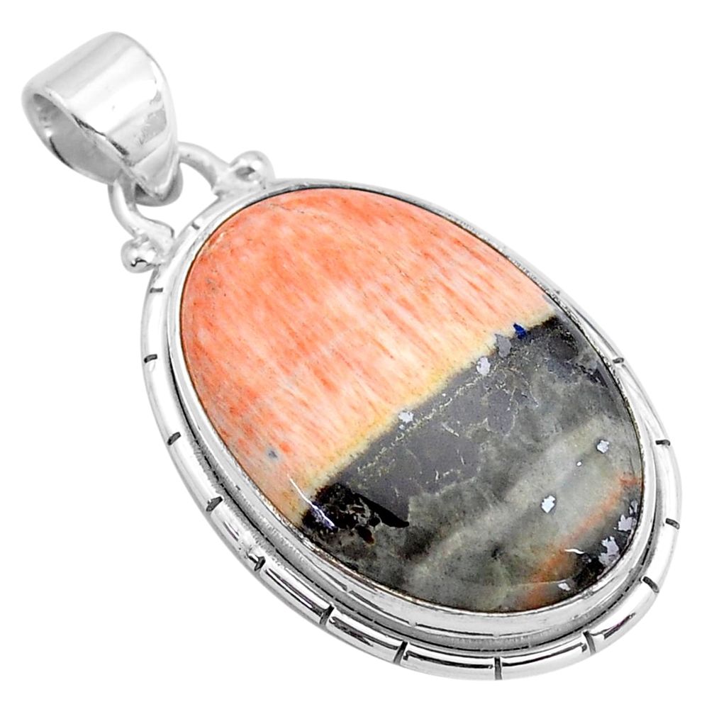 24.38cts natural orange celestobarite 925 sterling silver pendant jewelry p85282