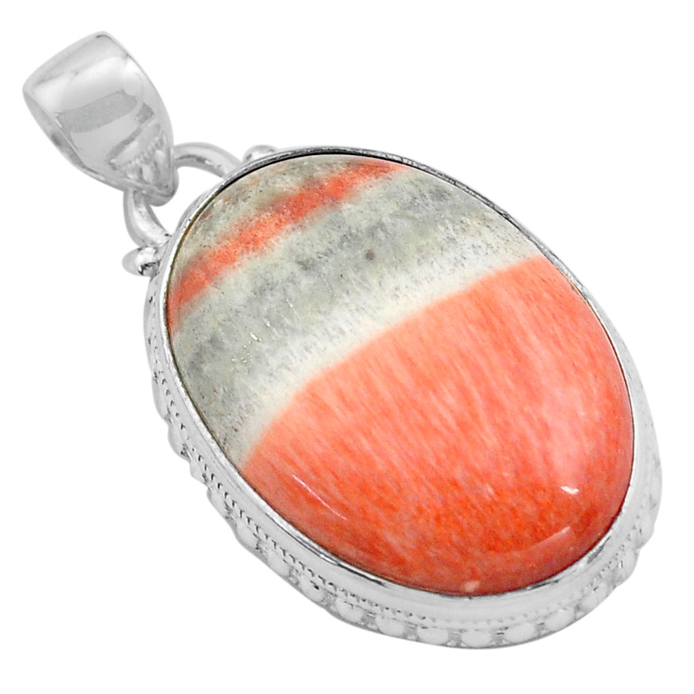 28.86cts natural orange celestobarite 925 sterling silver pendant jewelry p85283