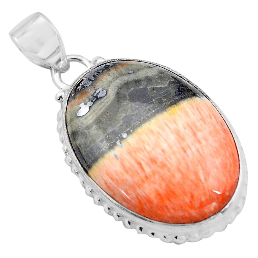 28.86cts natural orange celestobarite 925 sterling silver pendant jewelry p85286