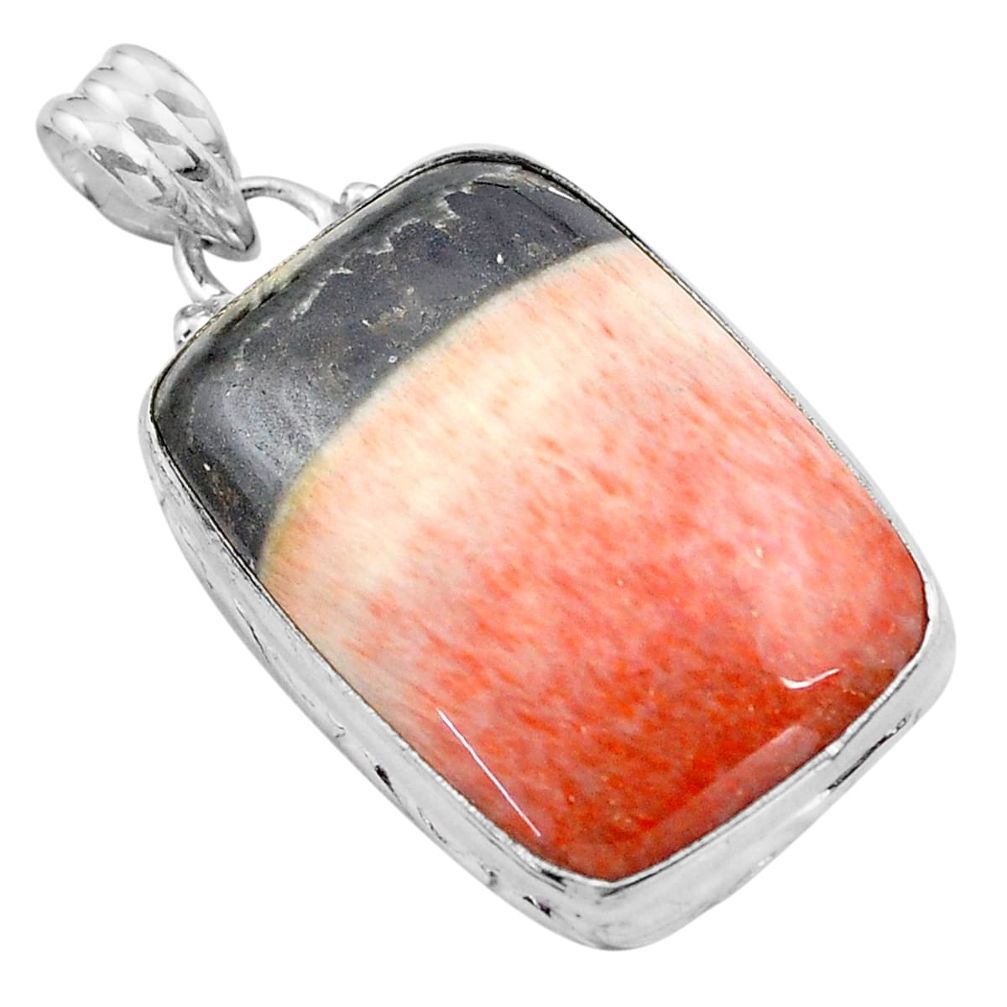 26.70cts natural orange celestobarite 925 sterling silver pendant jewelry p85298