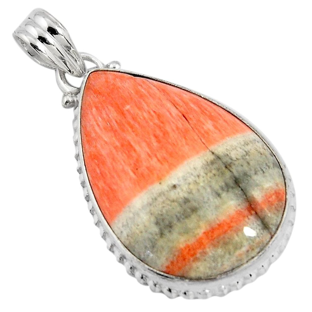 28.08cts natural orange celestobarite 925 sterling silver pendant jewelry p90474