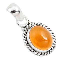 3.98cts natural orange mexican fire opal 925 sterling silver pendant p41522