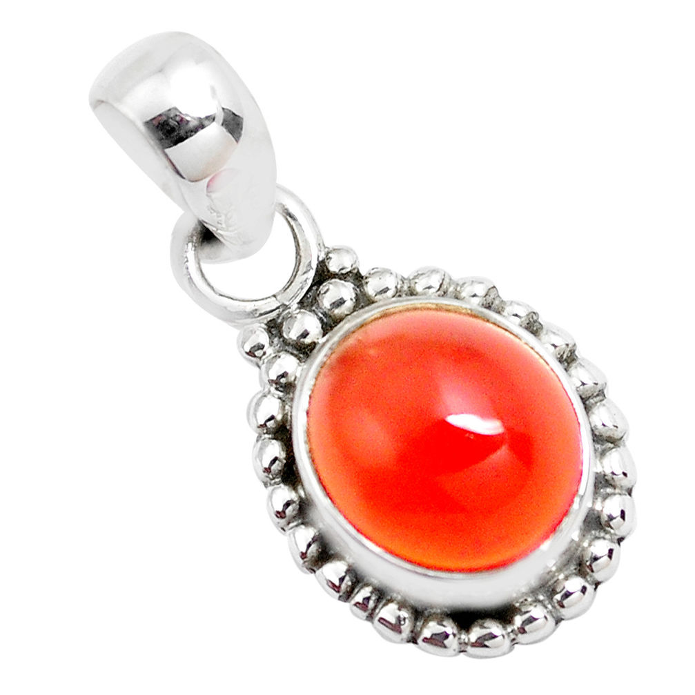 4.04cts natural orange mexican fire opal 925 sterling silver pendant p41532