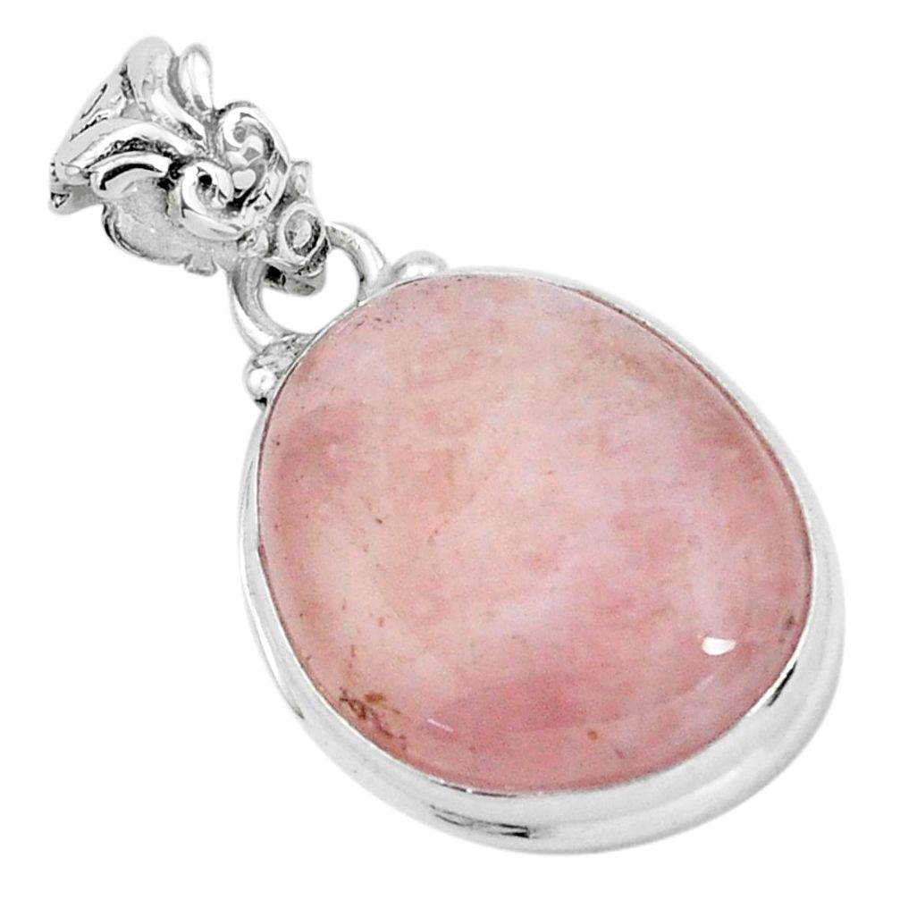 15.85cts natural orange morganite 925 sterling silver pendant jewelry p65913