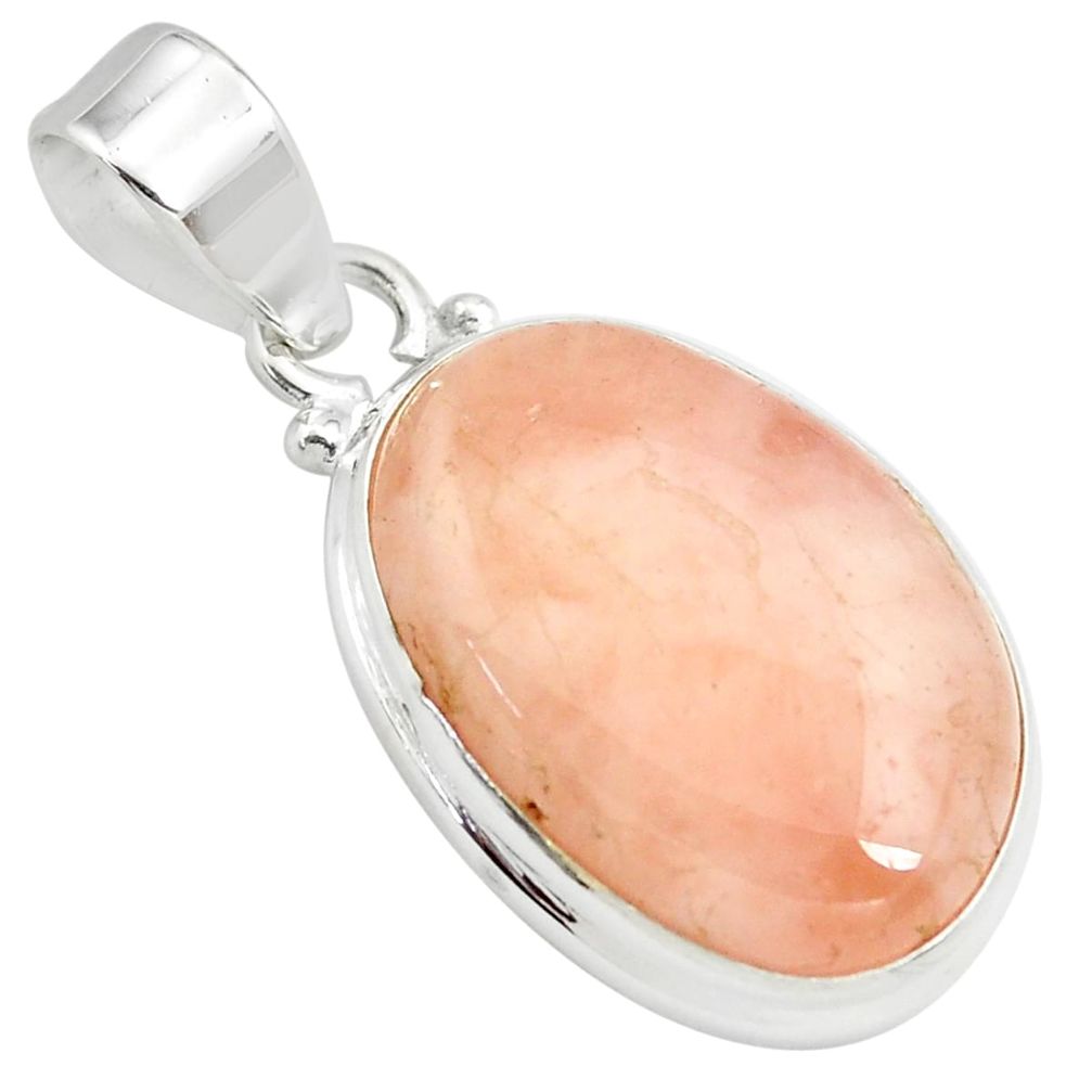 18.15cts natural orange morganite 925 sterling silver pendant jewelry p71981