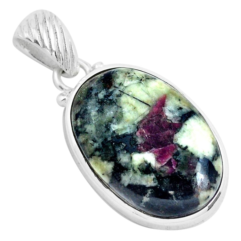 19.23cts natural pink eudialyte 925 sterling silver pendant jewelry p40861