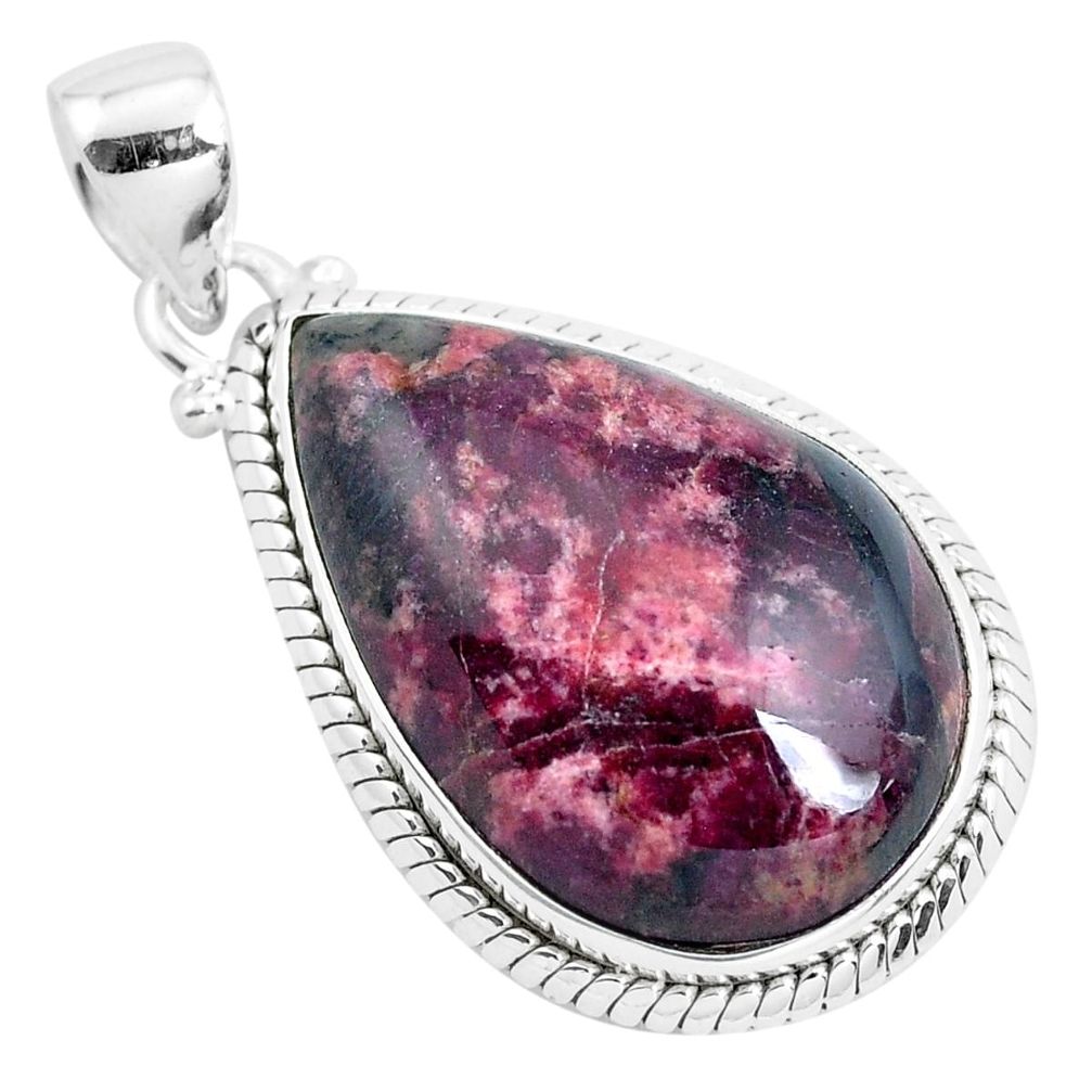 25.00cts natural pink eudialyte 925 sterling silver pendant jewelry p40869