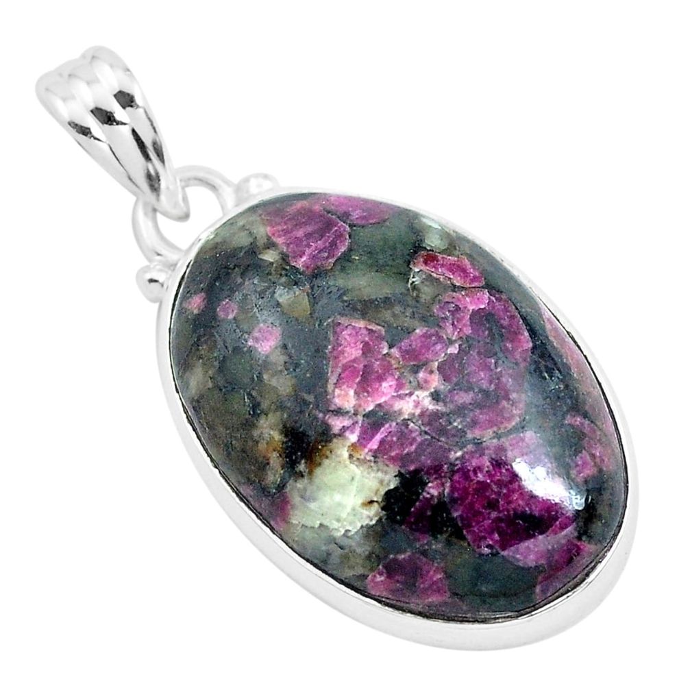 19.72cts natural pink eudialyte 925 sterling silver pendant jewelry p40873
