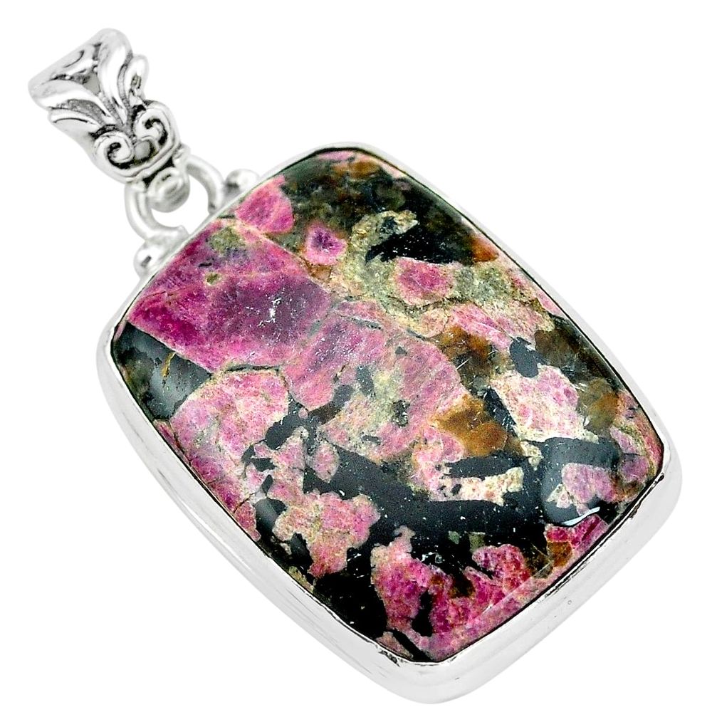 26.16cts natural pink eudialyte 925 sterling silver pendant jewelry p66170