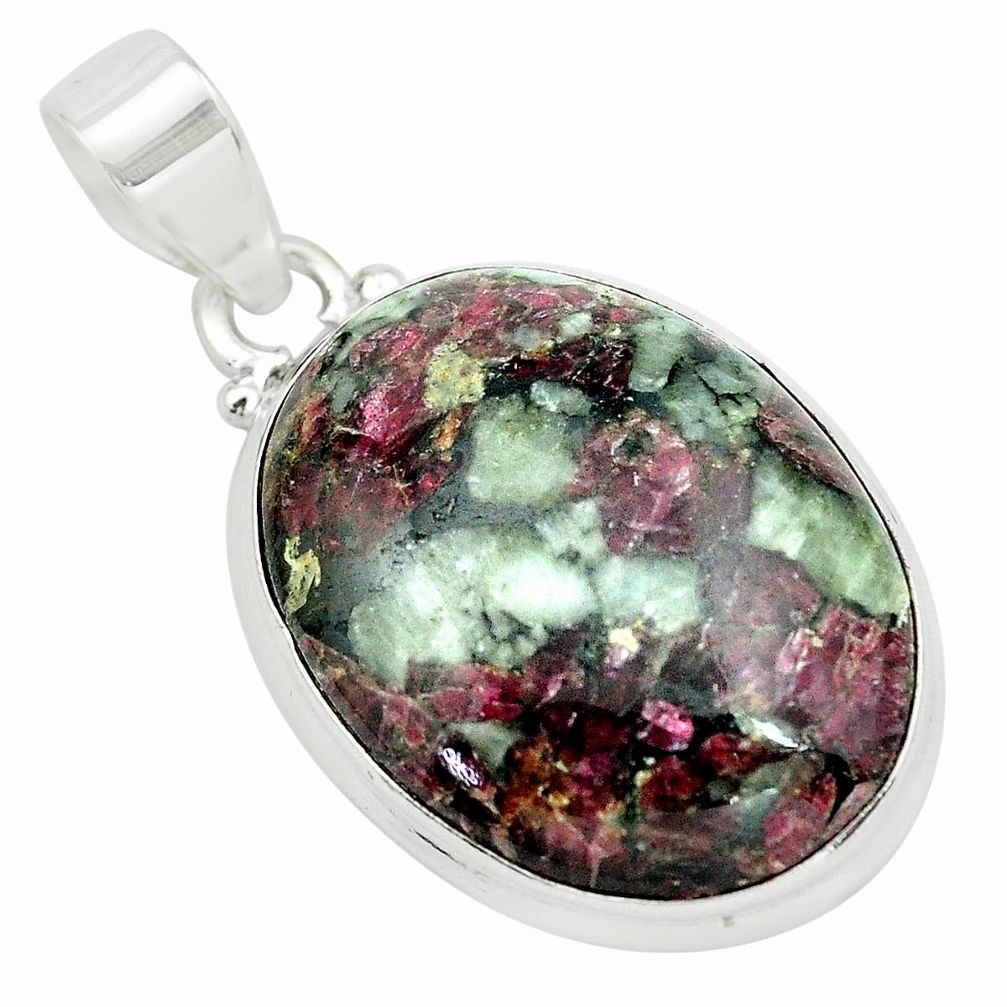 22.87cts natural pink eudialyte 925 sterling silver pendant jewelry p66177