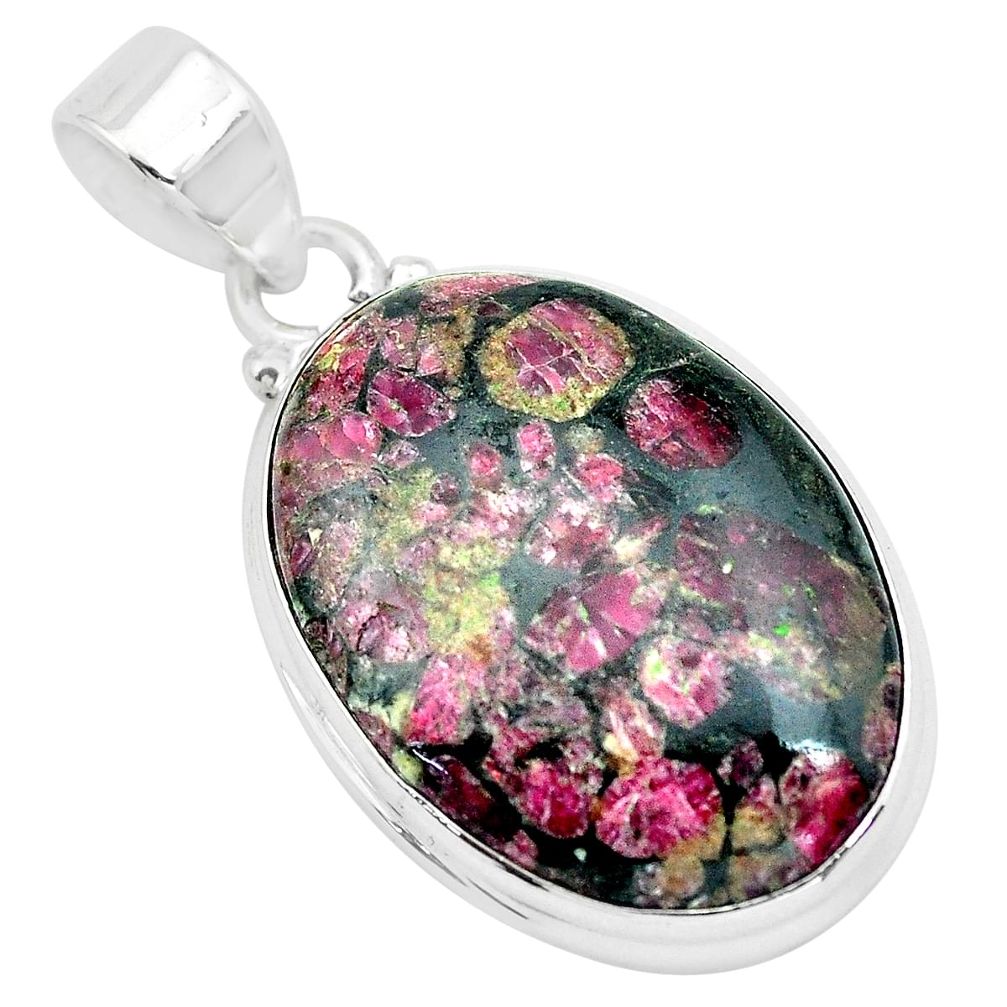 20.90cts natural pink eudialyte 925 sterling silver pendant jewelry p66179