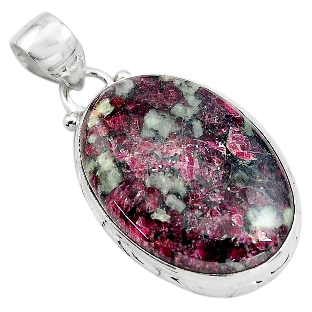 17.65cts natural pink eudialyte 925 sterling silver pendant jewelry p85013