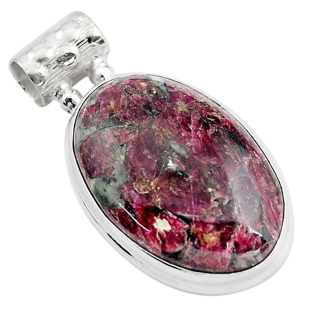 16.73cts natural pink eudialyte 925 sterling silver pendant jewelry p85017