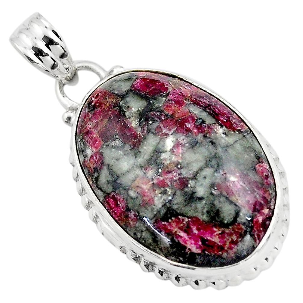 17.22cts natural pink eudialyte 925 sterling silver pendant jewelry p85020