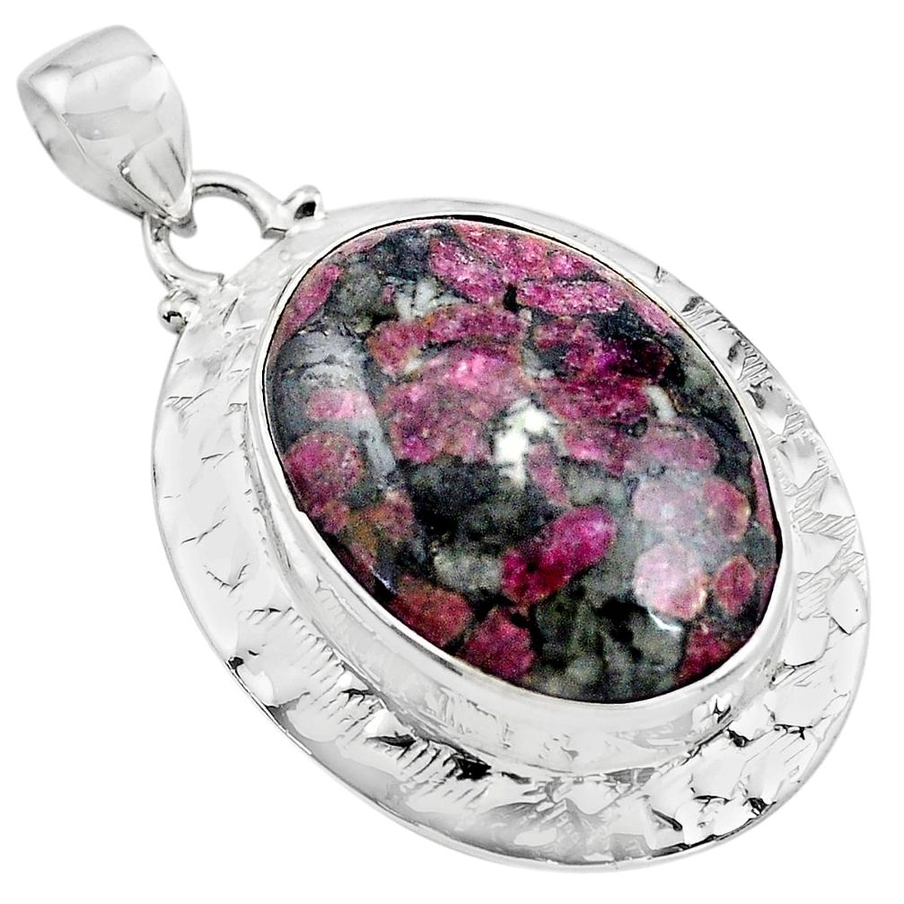 24.10cts natural pink eudialyte 925 sterling silver pendant jewelry p85032