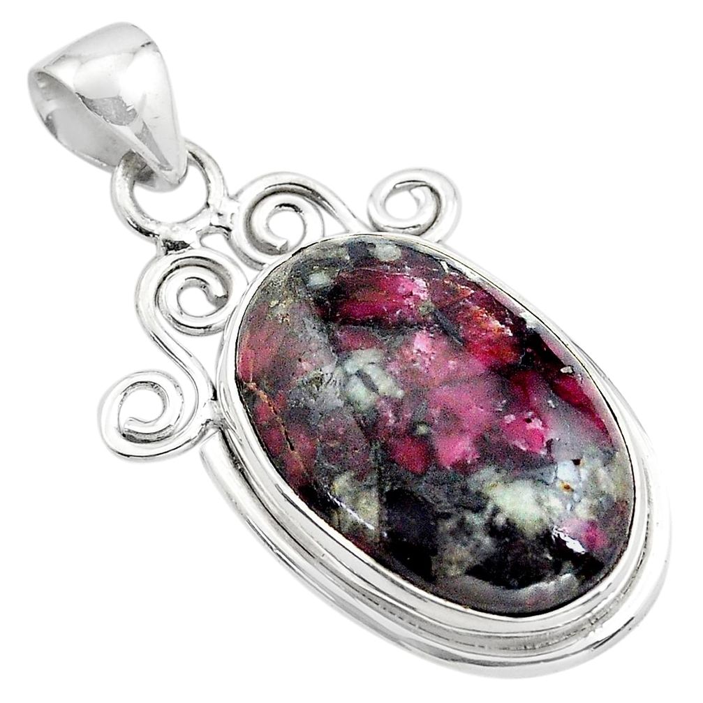 18.94cts natural pink eudialyte 925 sterling silver pendant jewelry p85035