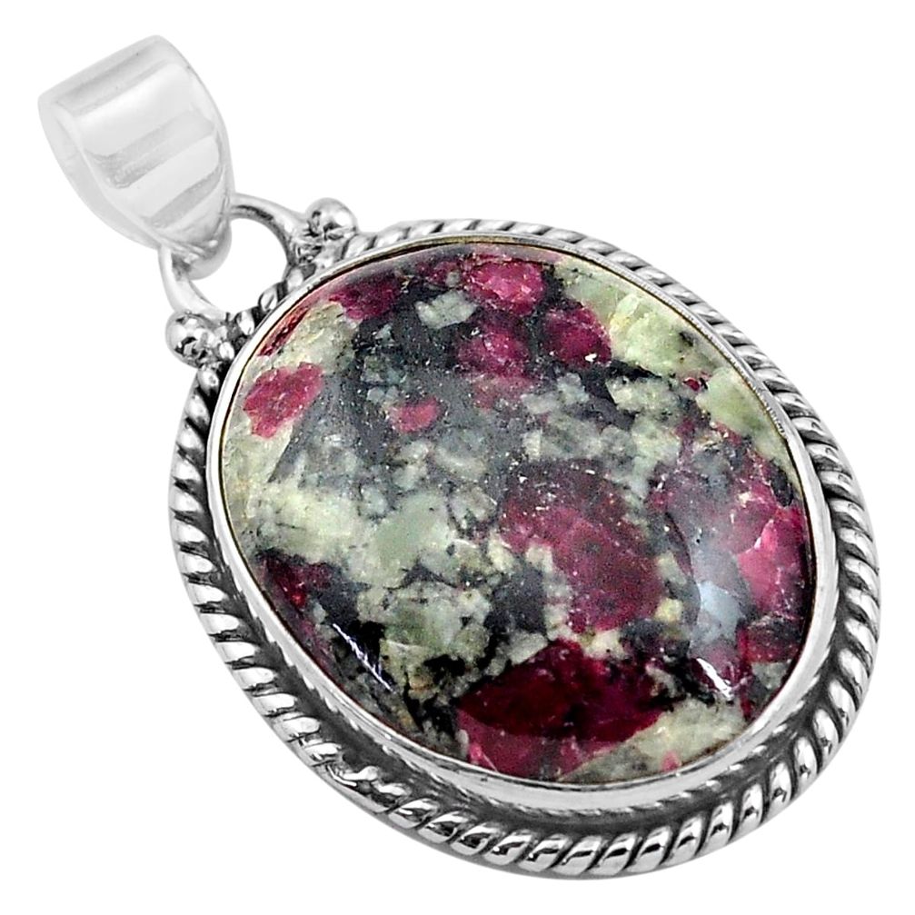 21.48cts natural pink eudialyte 925 sterling silver pendant jewelry p85575