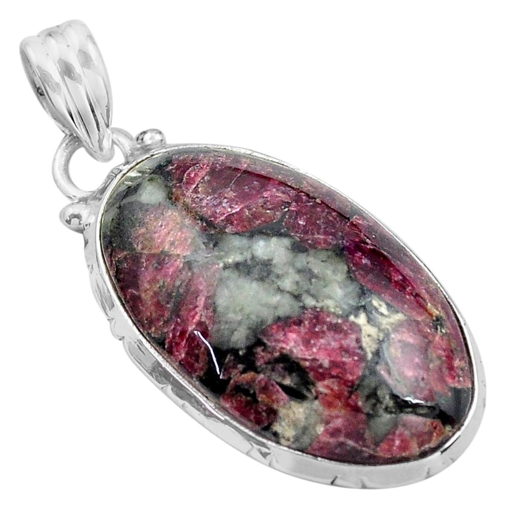 16.73cts natural pink eudialyte 925 sterling silver pendant jewelry p85579