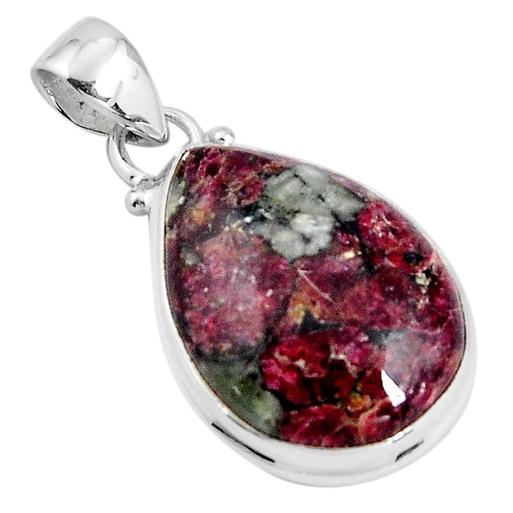 15.08cts natural pink eudialyte 925 sterling silver pendant jewelry p90473