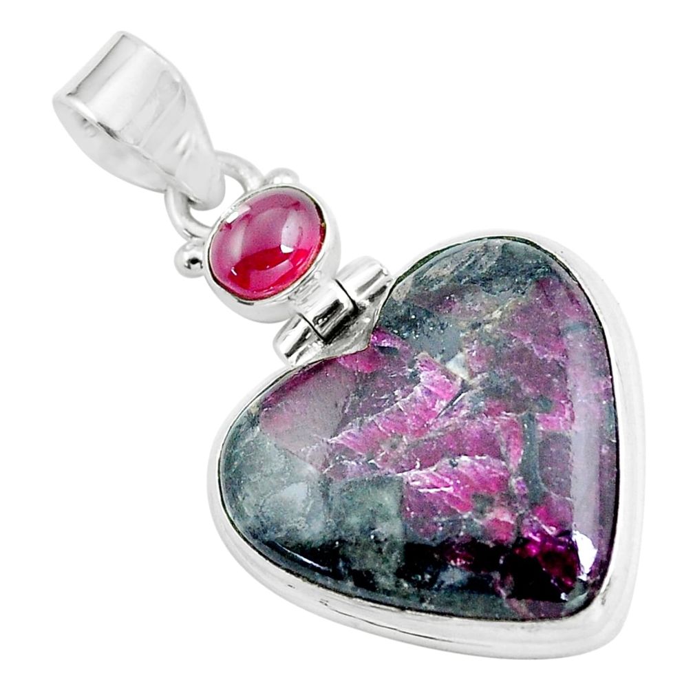 19.23cts natural pink eudialyte garnet 925 sterling silver pendant d31729