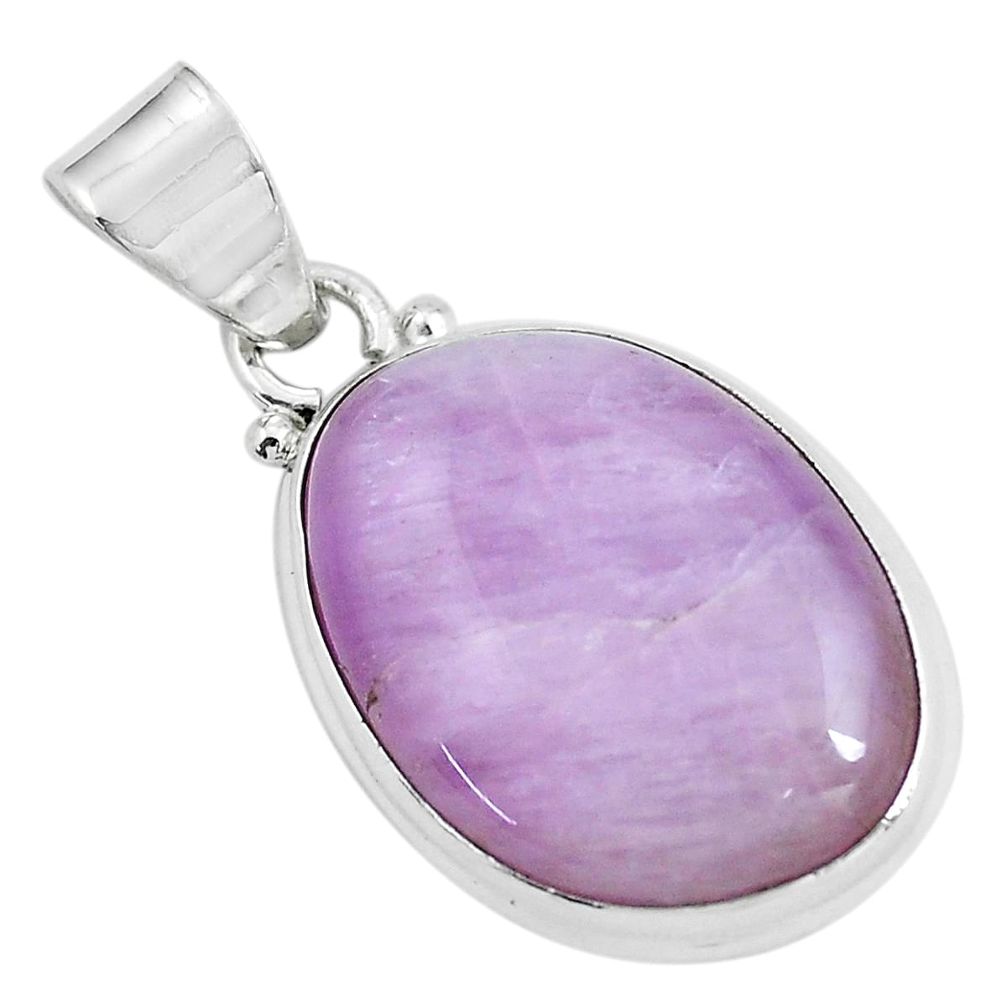 18.88cts natural pink kunzite 925 sterling silver pendant jewelry d31873