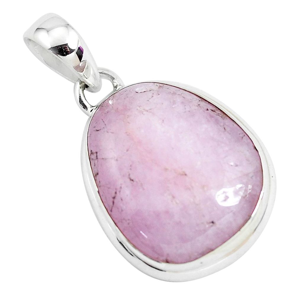 19.72cts natural pink kunzite 925 sterling silver pendant jewelry p46345