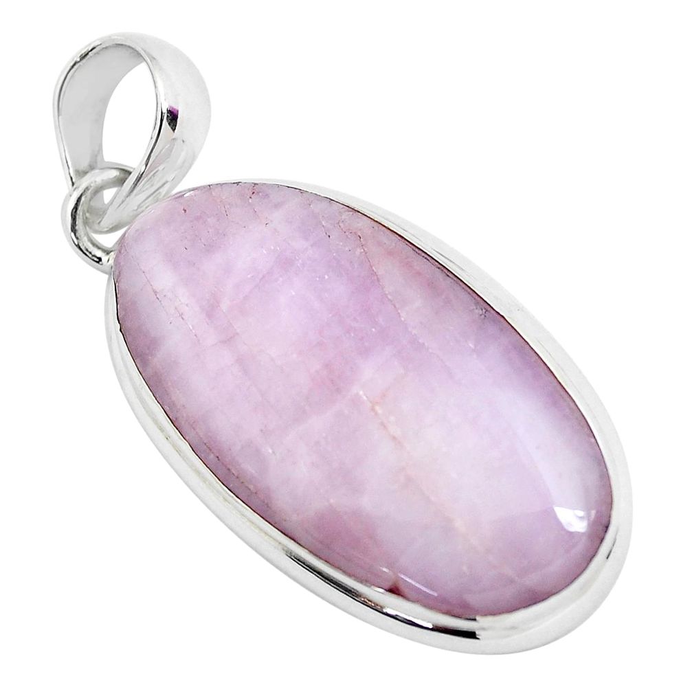 26.16cts natural pink kunzite 925 sterling silver pendant jewelry p46346