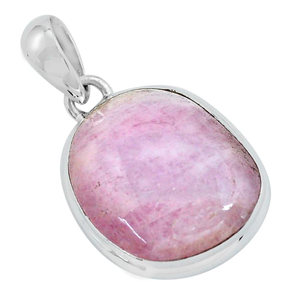 24.00cts natural pink kunzite 925 sterling silver pendant jewelry p59828