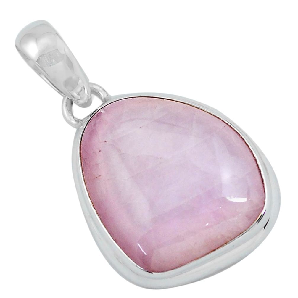 24.00cts natural pink kunzite 925 sterling silver pendant jewelry p59833