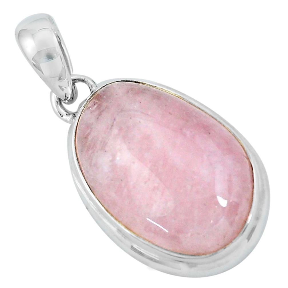 20.07cts natural pink kunzite 925 sterling silver pendant jewelry p59837