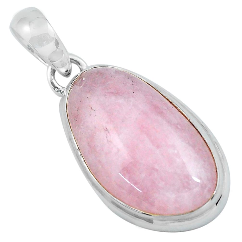 20.88cts natural pink kunzite 925 sterling silver pendant jewelry p59839