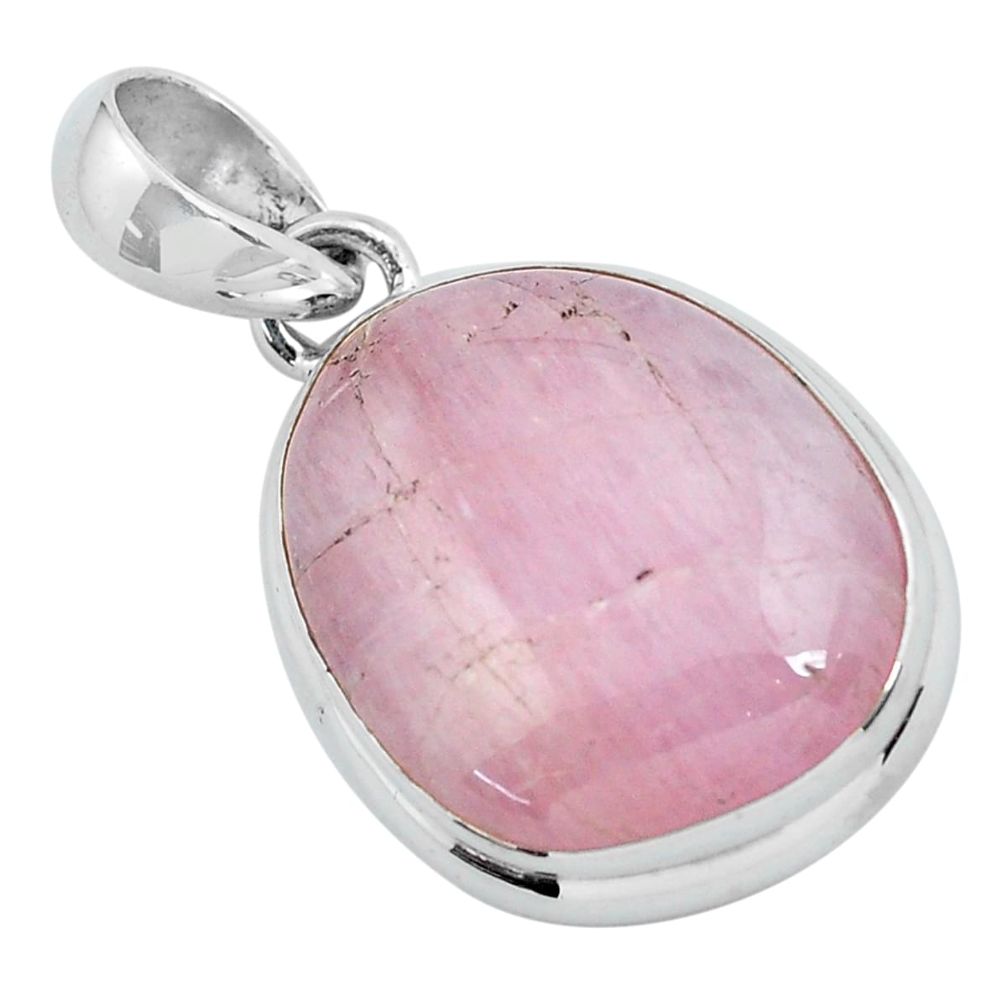 23.46cts natural pink kunzite 925 sterling silver pendant jewelry p59840