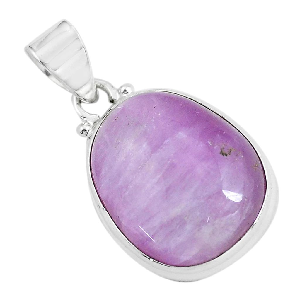 19.45cts natural pink kunzite fancy 925 sterling silver pendant jewelry d31872