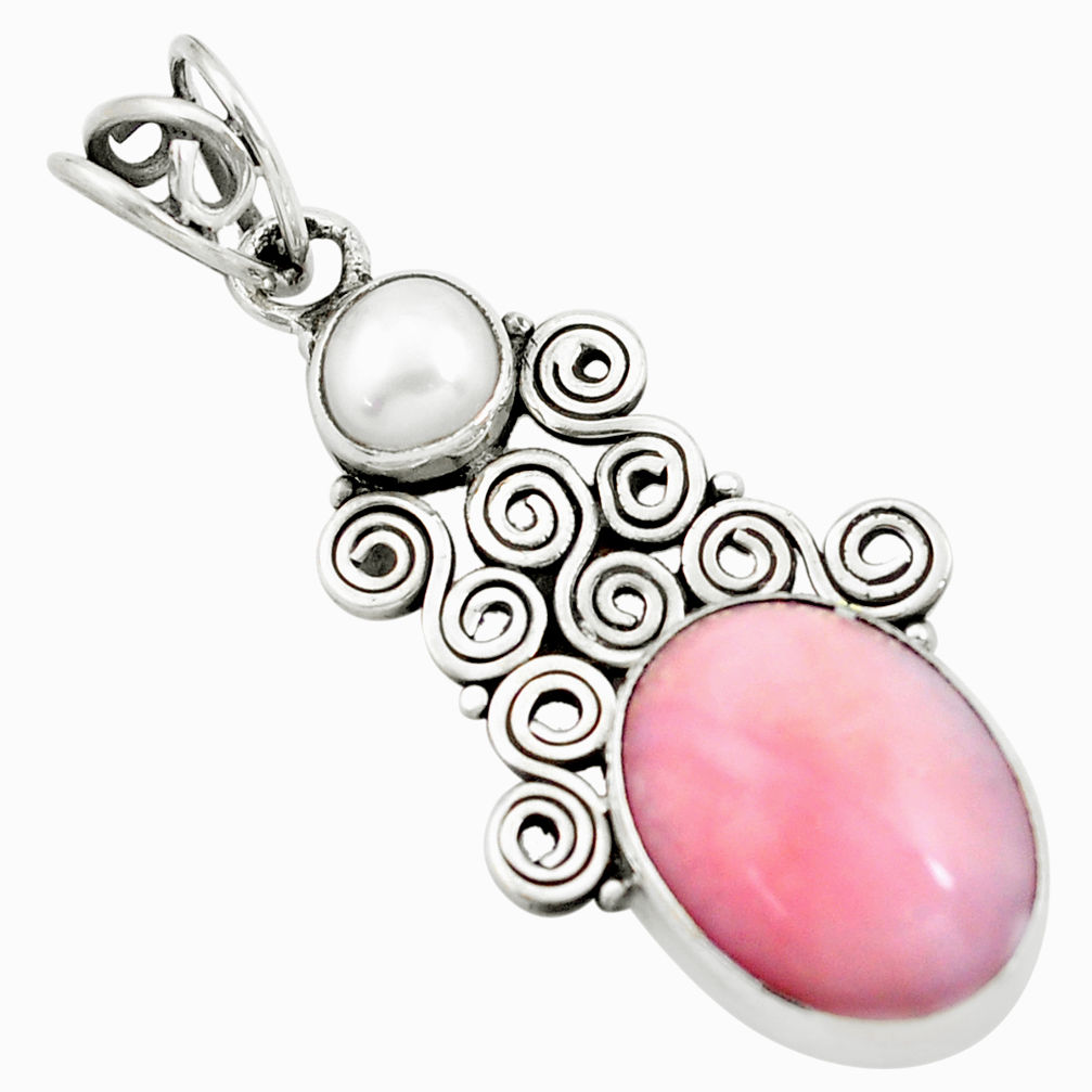 9.99cts natural pink opal pearl 925 sterling silver pendant jewelry p58873