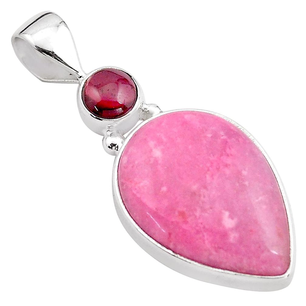 14.72cts natural pink petalite garnet 925 sterling silver pendant jewelry p85235